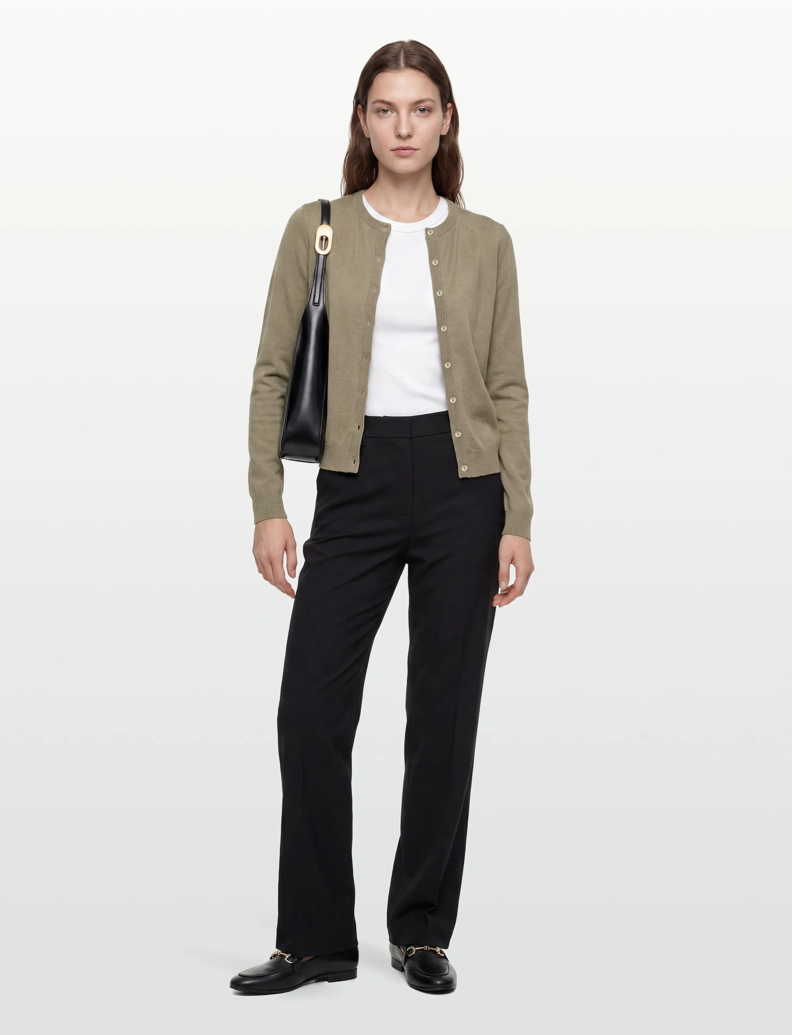 Rosemunde Rwcapri Silk Ls O-Neck Cardigan, XS, Khaki green, Strik > Cardigans, Dame
