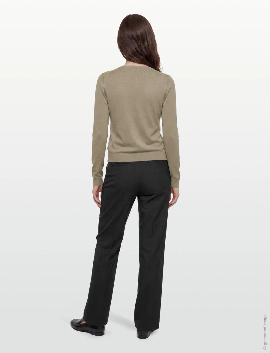 Rosemunde - RWCapri Silk LS O-neck Cardigan - strickjacken - dried sage - 4
