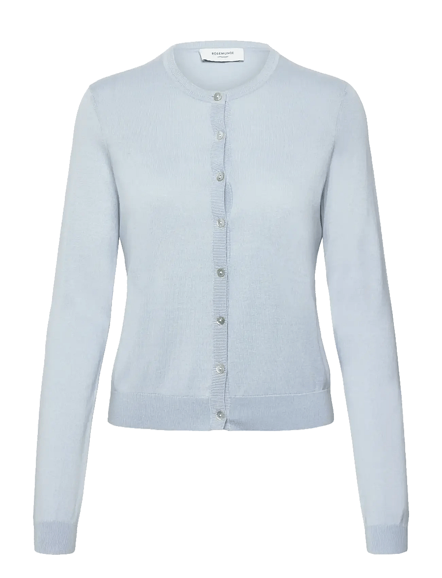 Rosemunde - RWCapri Silk LS O-neck Cardigan - strickjacken - nantucket blue - 1
