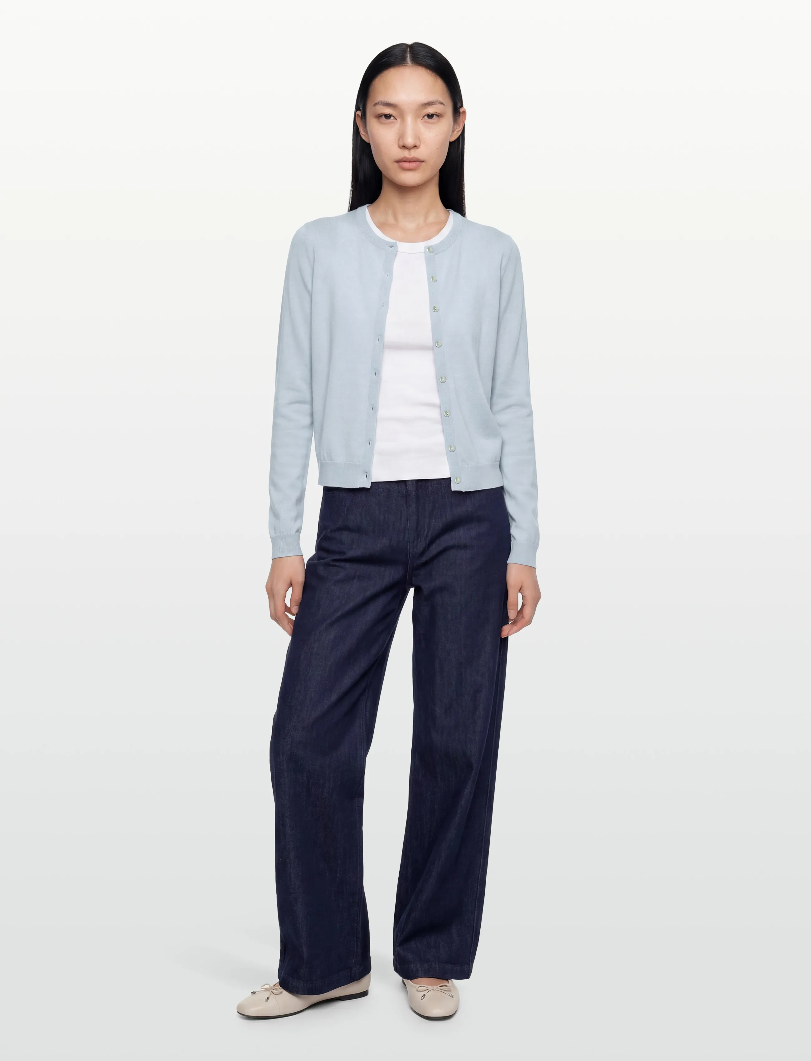 Rosemunde Rwcapri Silk Ls O-Neck Cardigan, S, Blue, Strik > Cardigans, Dame