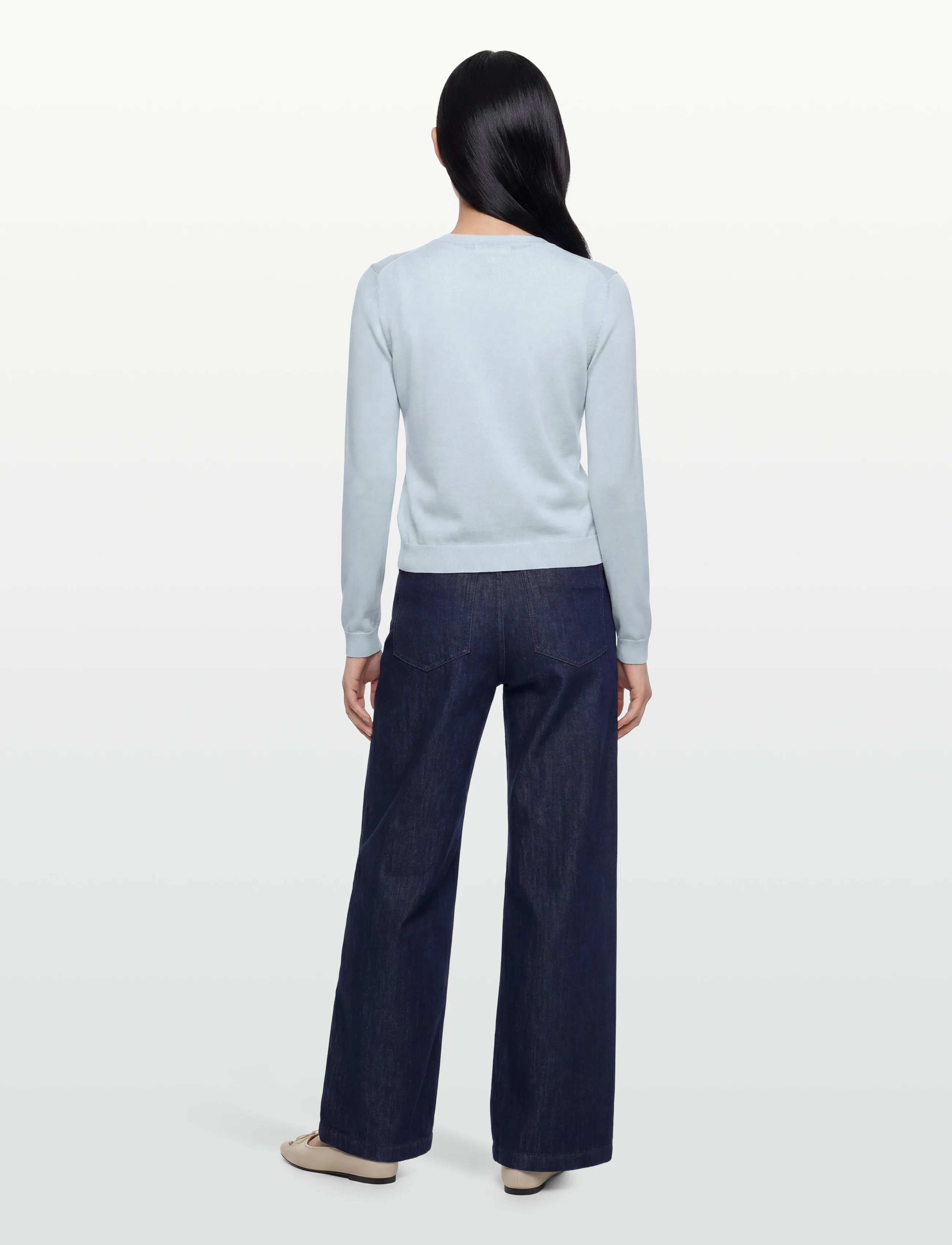 Rosemunde - RWCapri Silk LS O-neck Cardigan - cardigans - nantucket blue - 4