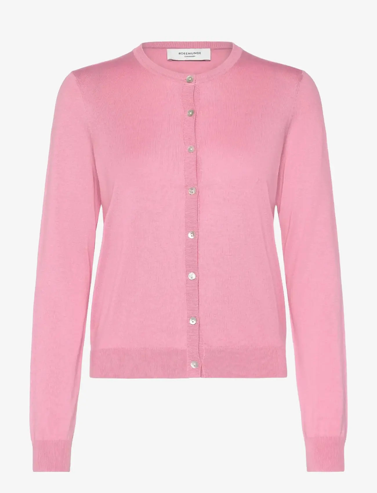 Rosemunde - RWCapri Silk LS O-neck Cardigan - cardigans - sea pink - 0