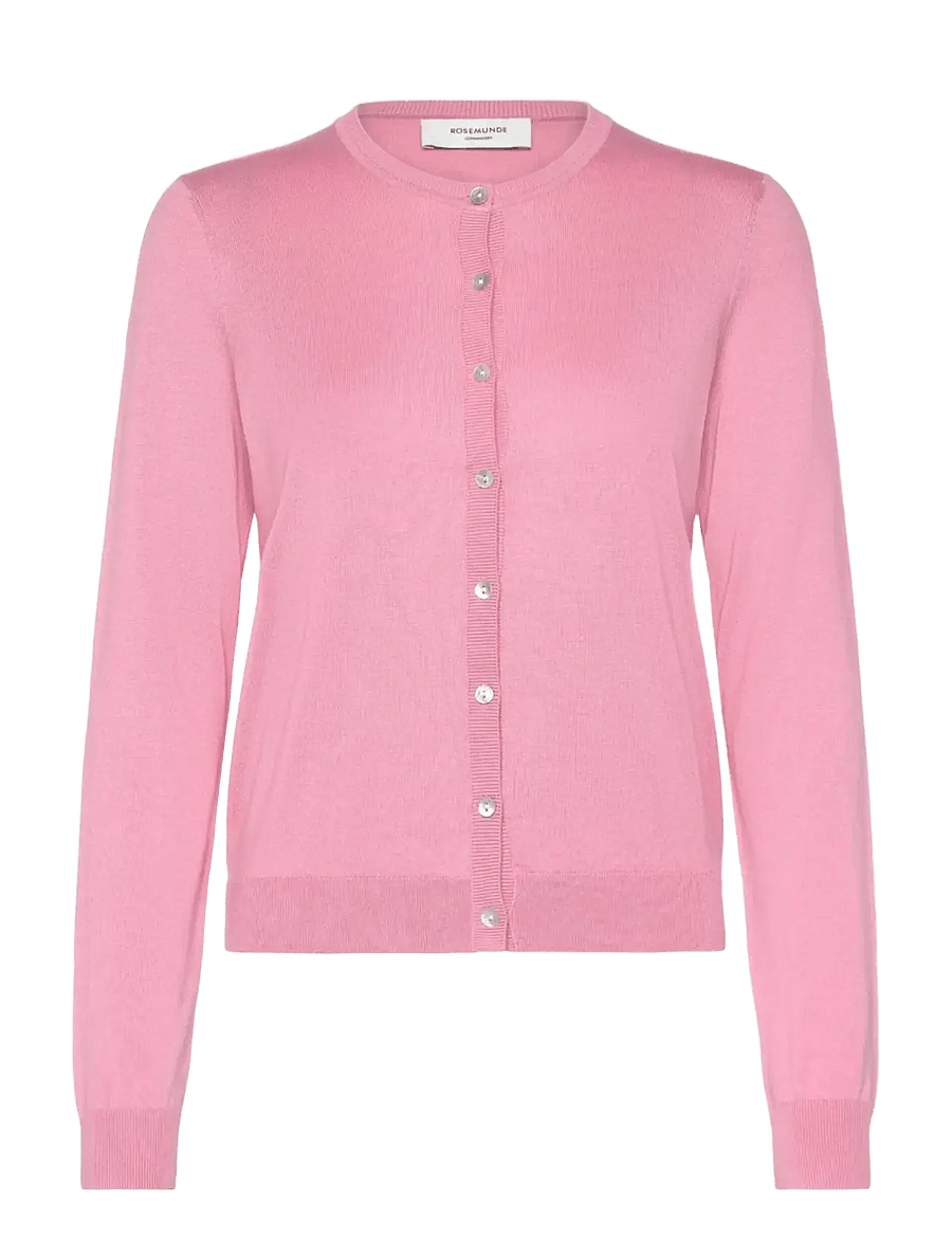 Rosemunde - RWCapri Silk LS O-neck Cardigan - strickjacken - sea pink - 1