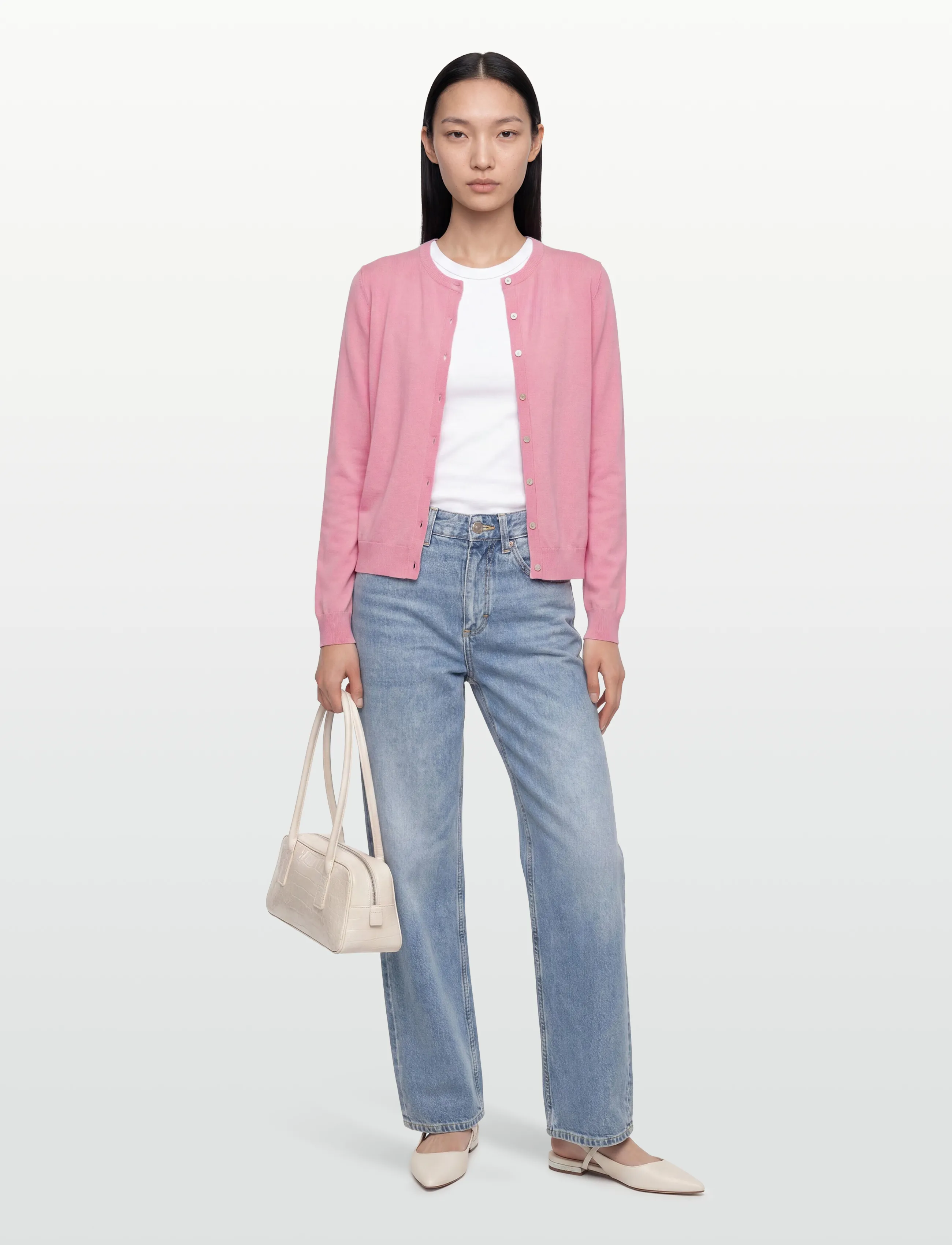 Rosemunde Rwcapri Silk Ls O-Neck Cardigan, XS, Pink, Strik > Cardigans, Dame