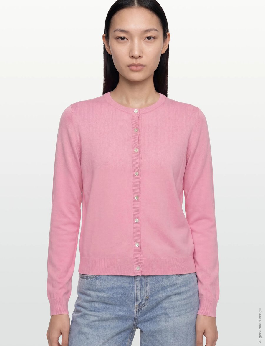 Rosemunde - RWCapri Silk LS O-neck Cardigan - strickjacken - sea pink - 3