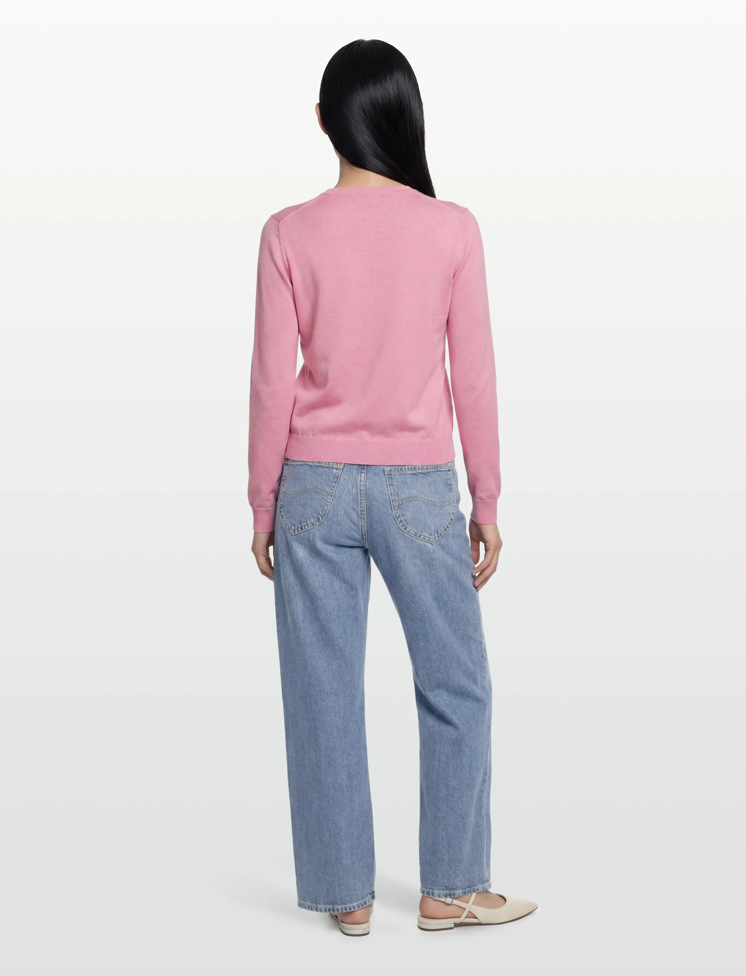 Rosemunde - RWCapri Silk LS O-neck Cardigan - cardigans - sea pink - 4