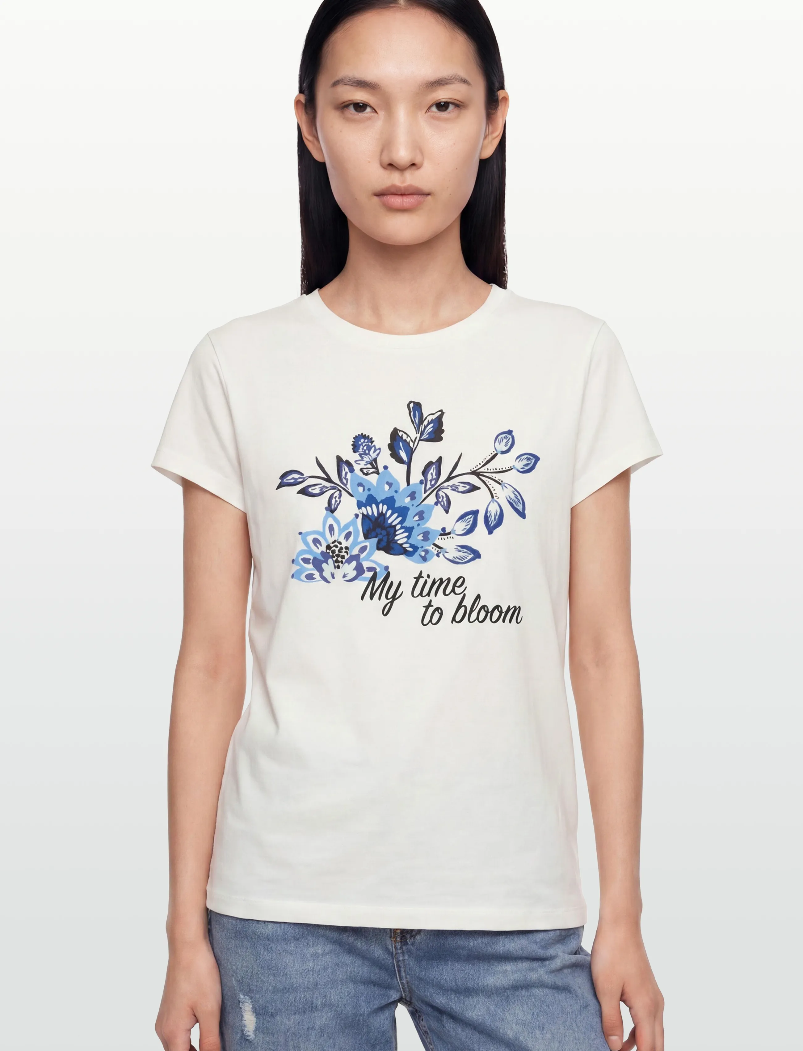 Rosemunde - RWNatali Print Capsleeve T-shirt - t-shirts - flower placement print - 3