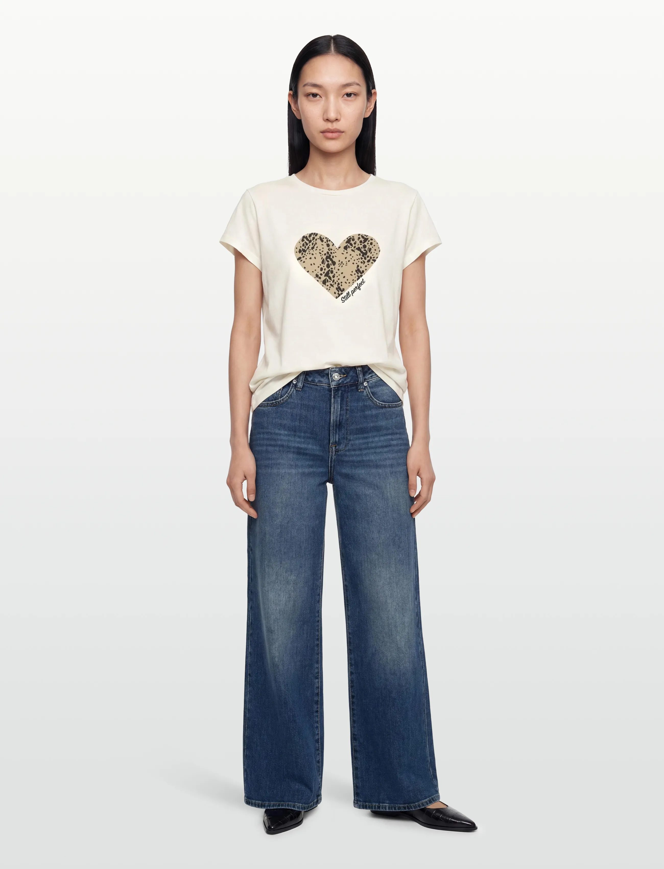 Rosemunde RWNatali Print Capsleeve T-shirt - T-Shirts & Tops - STILL PERFECT LEO PRINT / cream