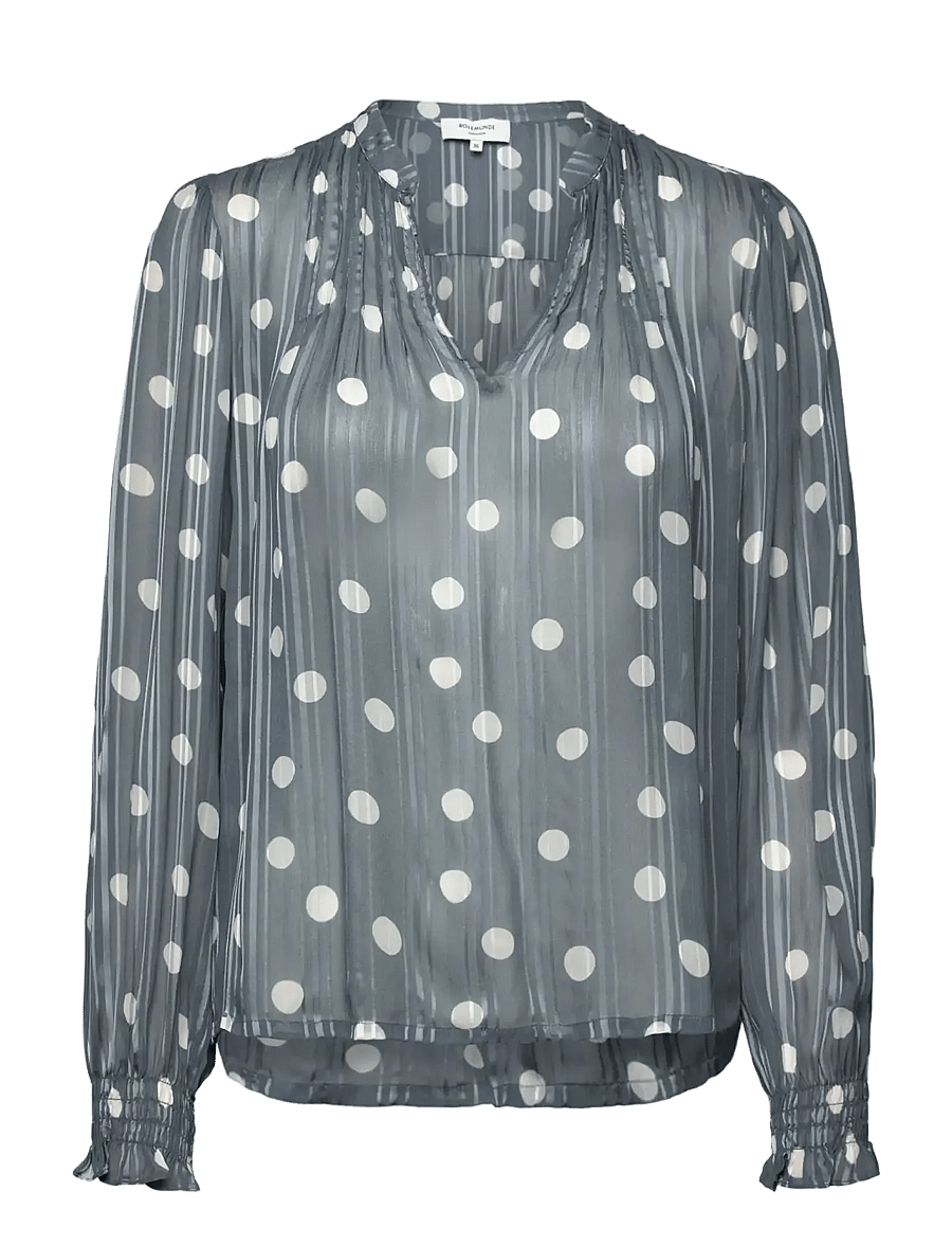 Rosemunde - RWGloria LS Blouse - langärmelige blusen - stormy weather dot print - 0
