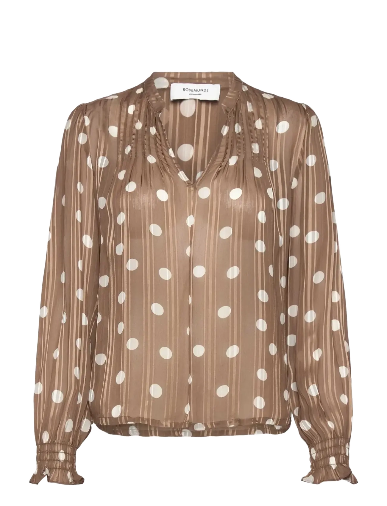 Rosemunde RWGloria LS Blouse - Blouses & Shirts - COCA MOCHA DOT PRINT / brown