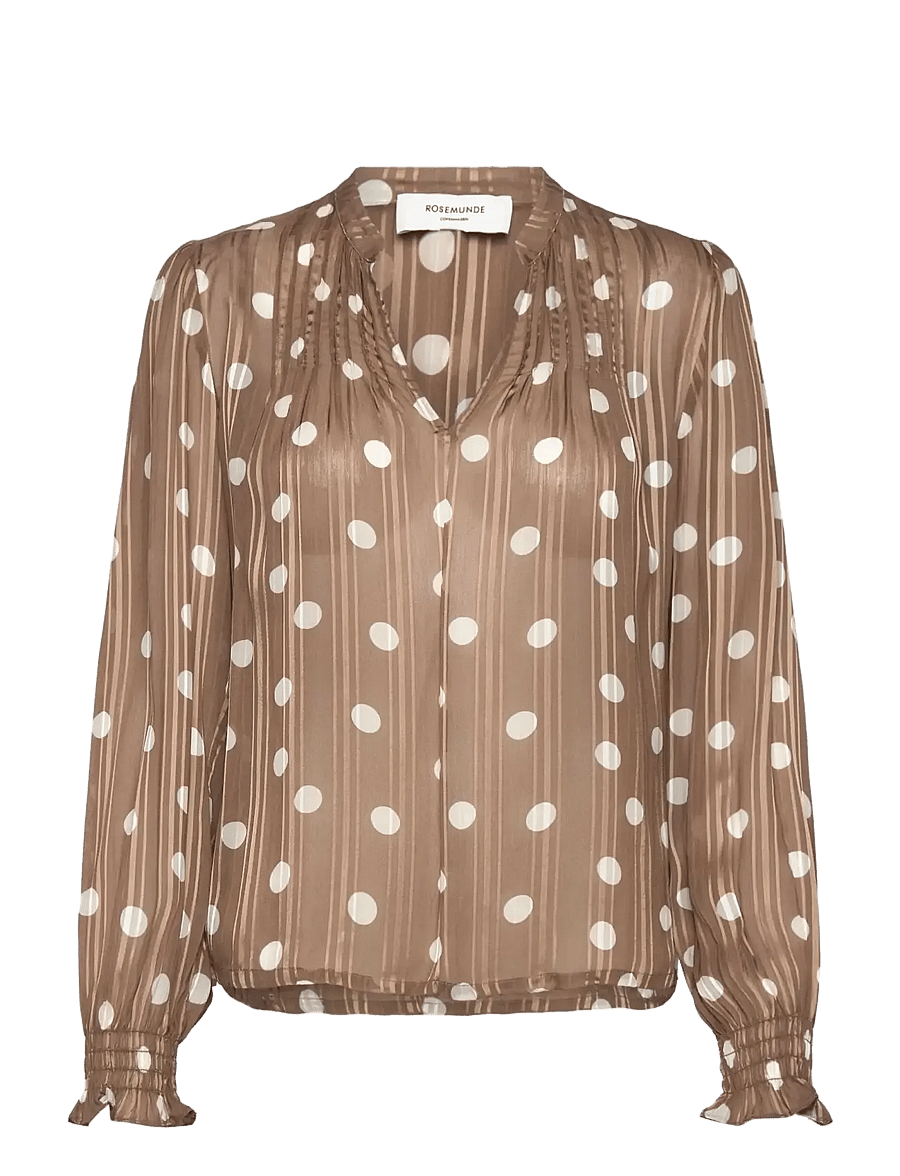 Rosemunde - RWGloria LS Blouse - langärmelige blusen - coca mocha dot print - 1