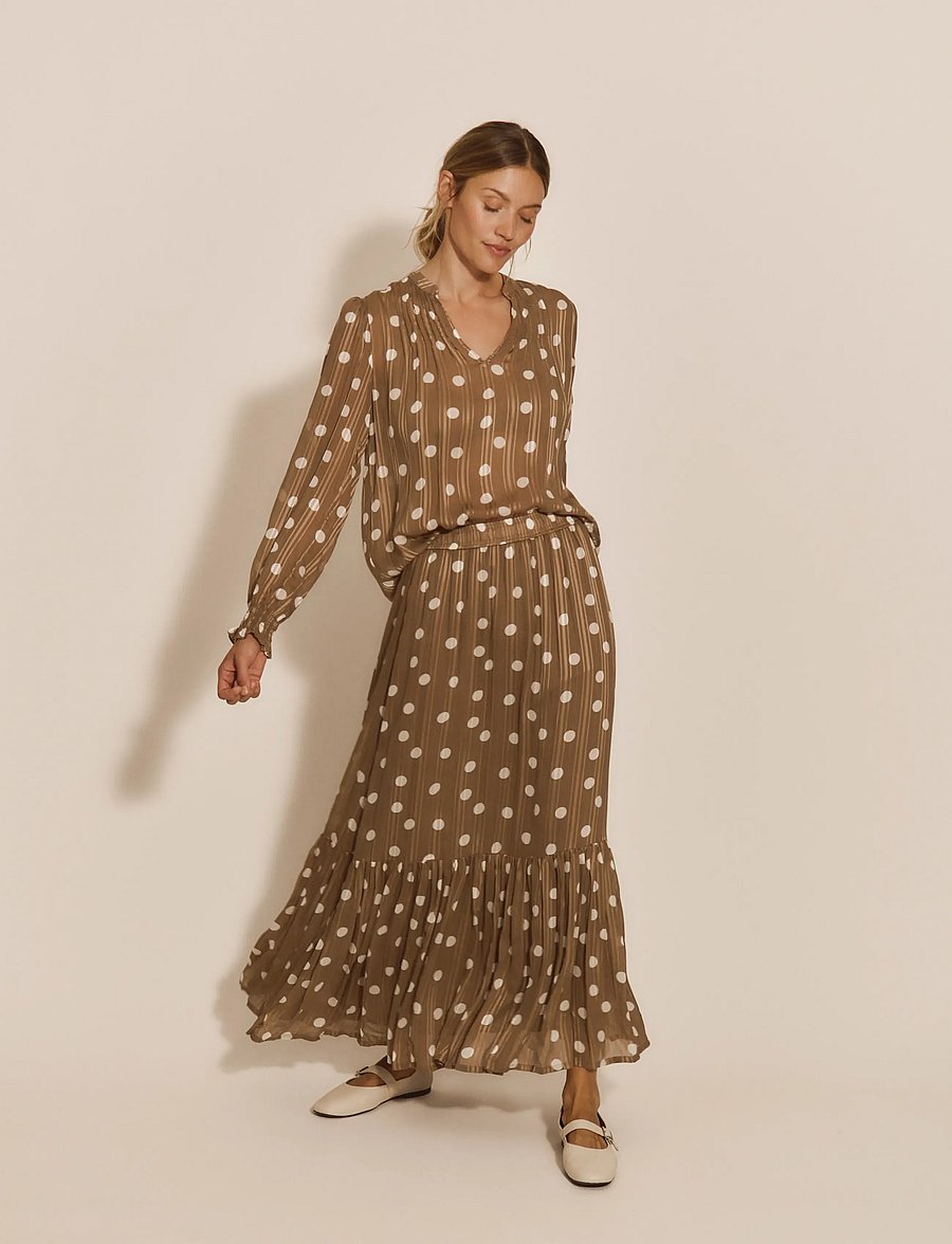 Rosemunde - RWGloria LS Blouse - langärmelige blusen - coca mocha dot print - 3