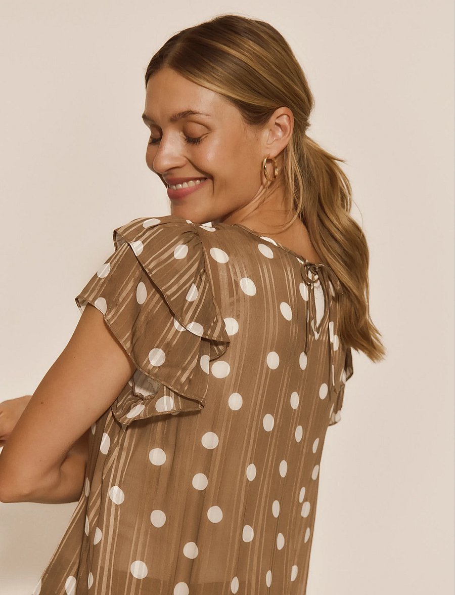 Rosemunde - RWGloria SS Blouse - coca mocha dot print - 3