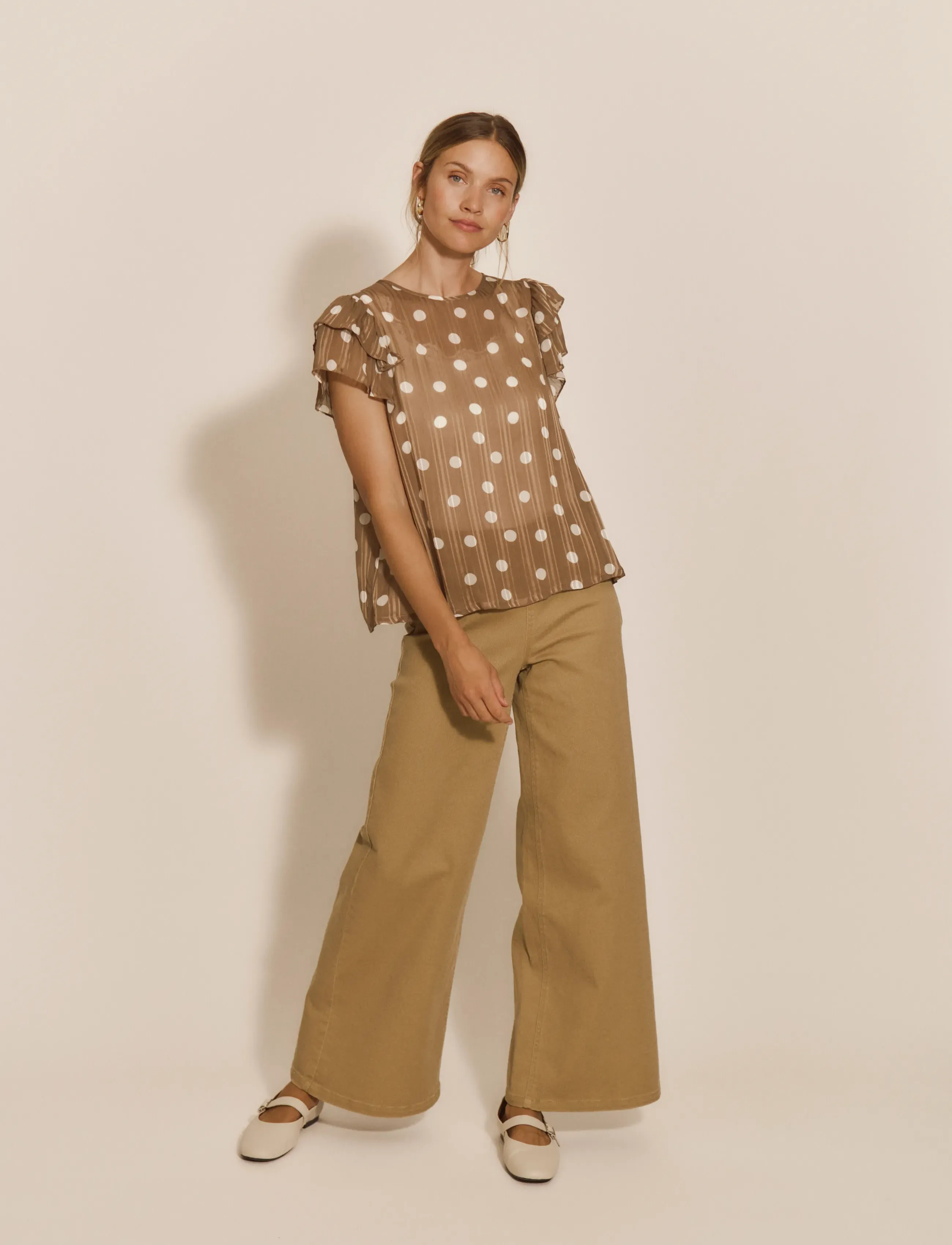 Rosemunde - RWGloria SS Blouse - coca mocha dot print - 4