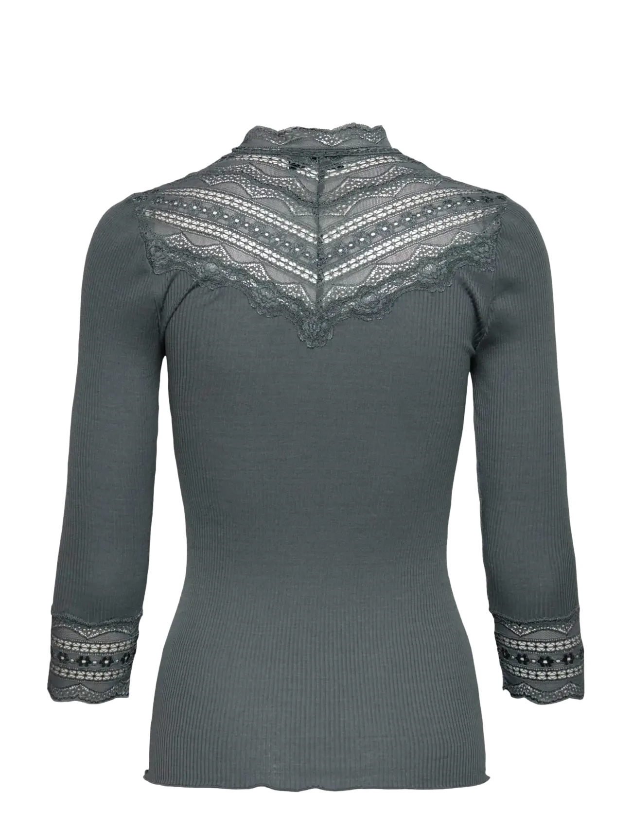 Rosemunde - RWBenita Silk 3/4 Turtleneck Lace Top - t-shirts - stormy weather - 1
