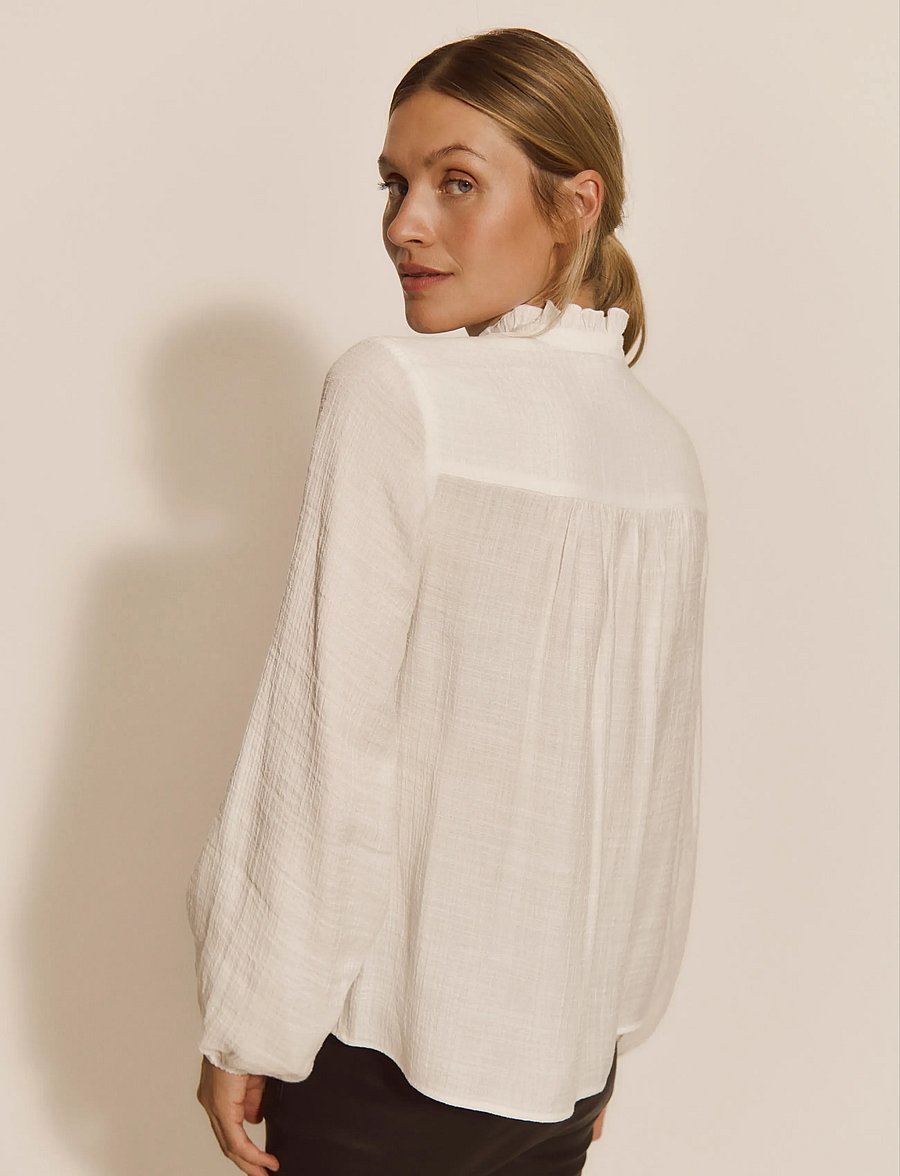 Rosemunde - RWMarseille LS Blouse - langärmelige blusen - cloud dancer - 3