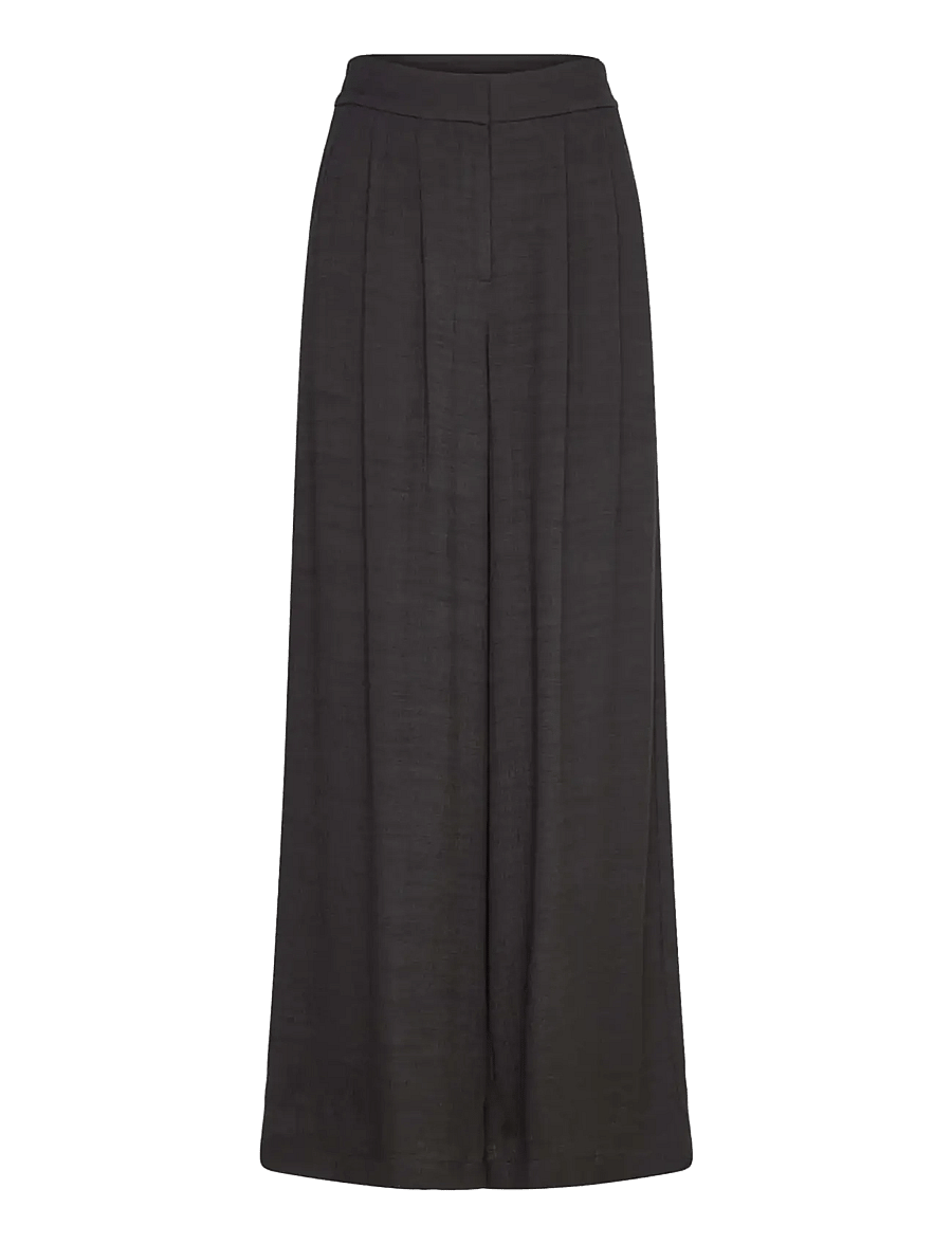 Rosemunde - RWMarseille HW Wide Trousers - bukser med brede ben - black - 1
