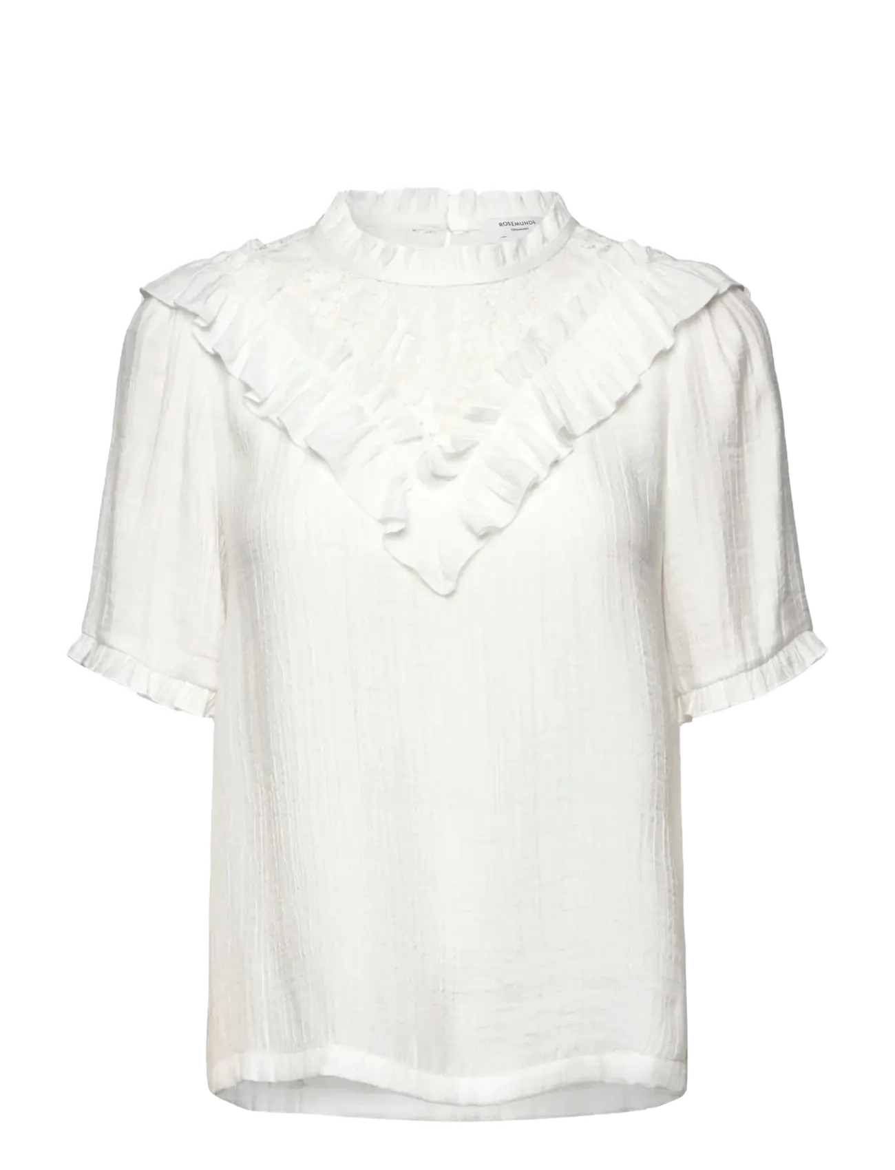 Rosemunde RWMarseille SS Lace Blouse - Blouses & Shirts - CLOUD DANCER / white