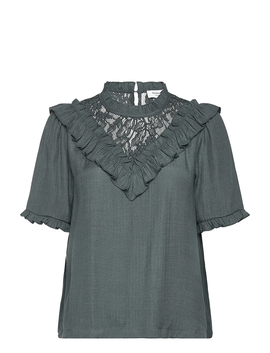 Rosemunde - RWMarseille SS Lace Blouse - stormy weather - 0