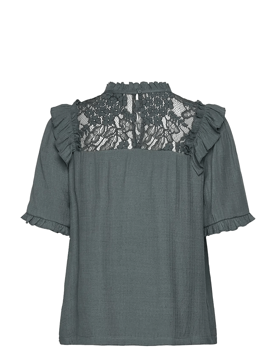 Rosemunde - RWMarseille SS Lace Blouse - stormy weather - 1