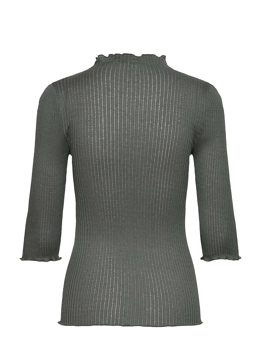 Rosemunde - RWBelize Silk 3/4 T-shirt - t-shirts - balsam green - 2