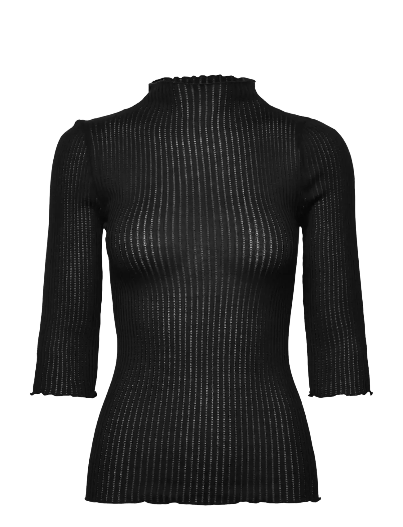 Rosemunde RWBelize Silk 3/4 T-shirt - T-shirts - BLACK / black