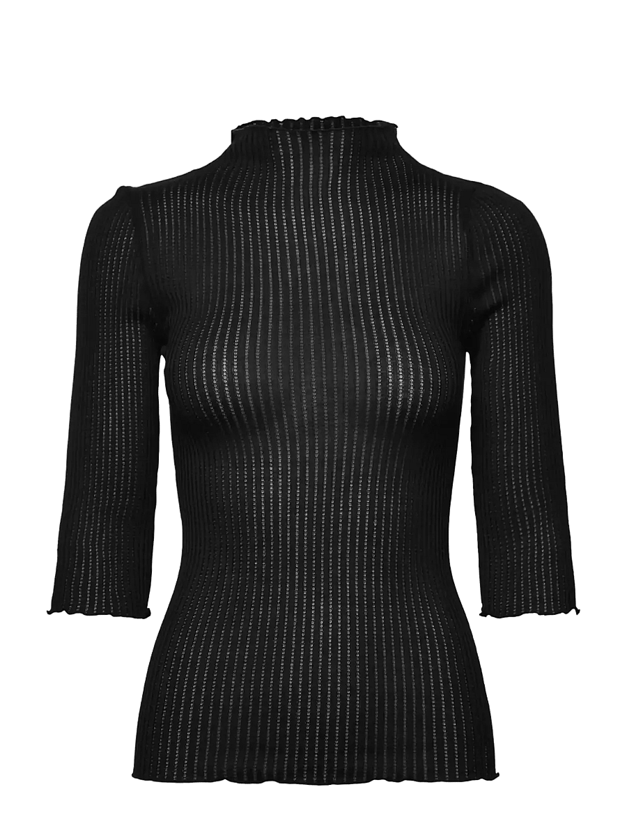 Rosemunde - RWBelize Silk 3/4 T-shirt - black - 0
