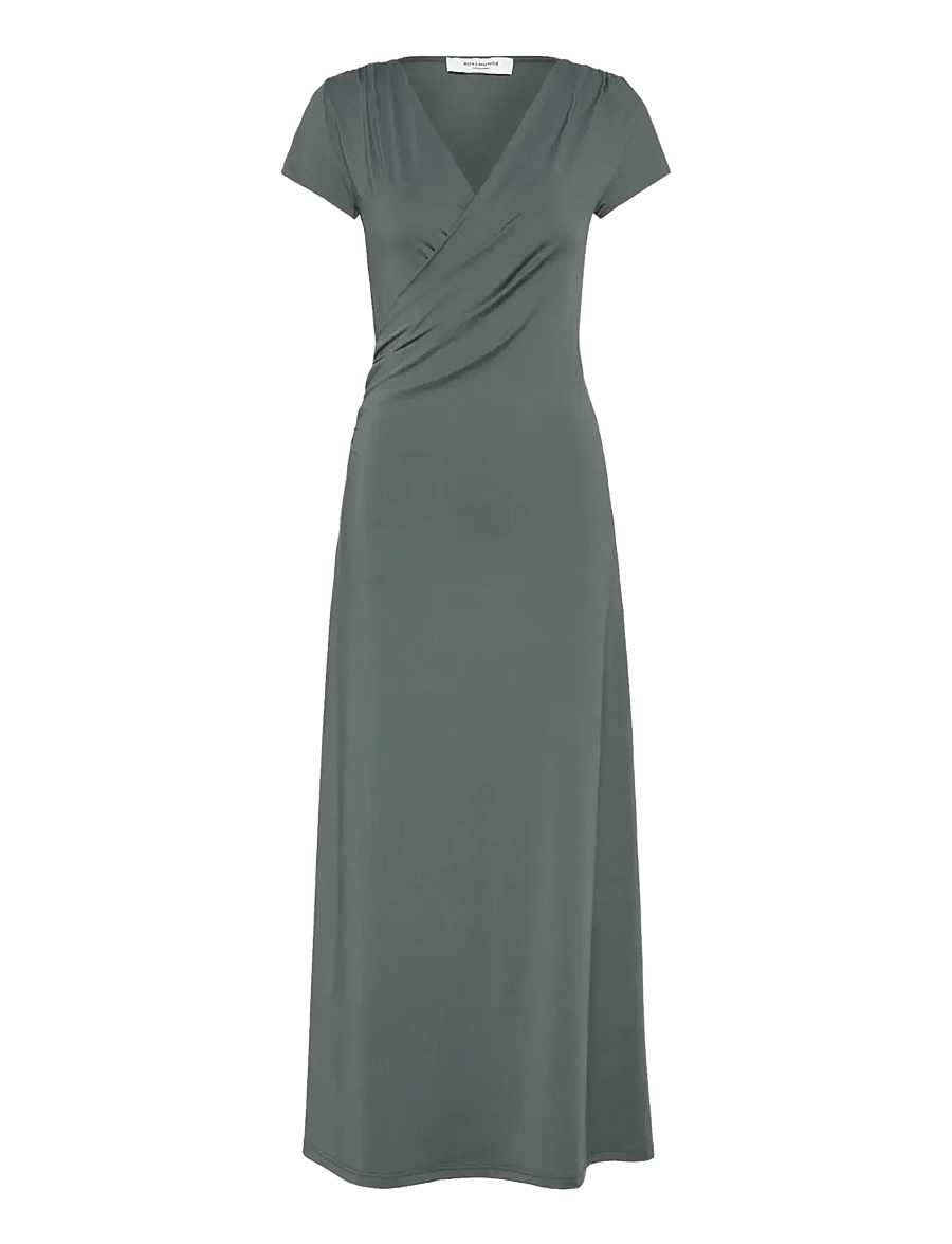Rosemunde - RWBillie Capsleeve Wrap Long Dress - maxi kjoler - balsam green - 0