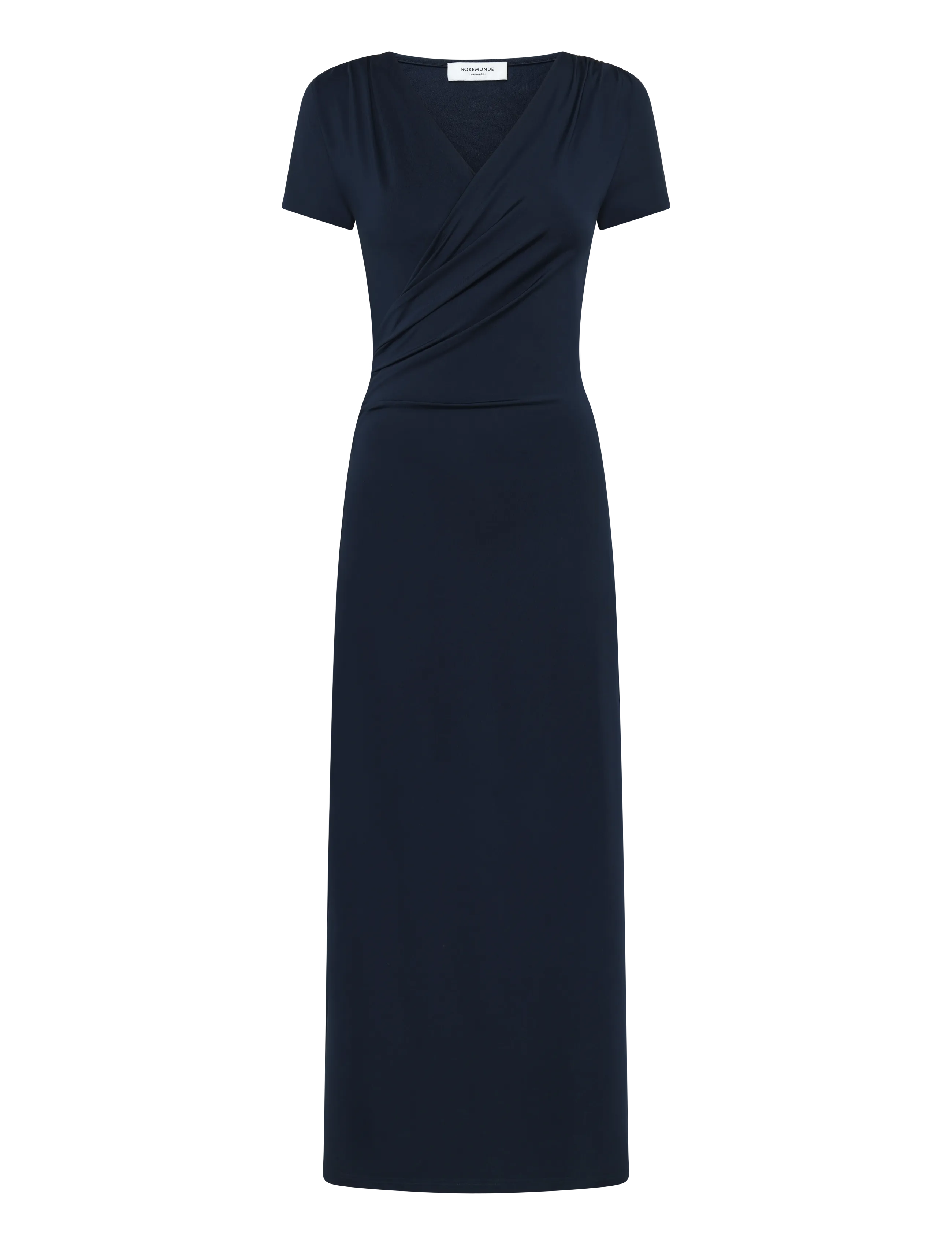 Rosemunde Rwbillie Capsleeve Wrap Long Dress, Kvinder, Kappeærmet Lang Slå Om Kjole, Navy, Str: 34