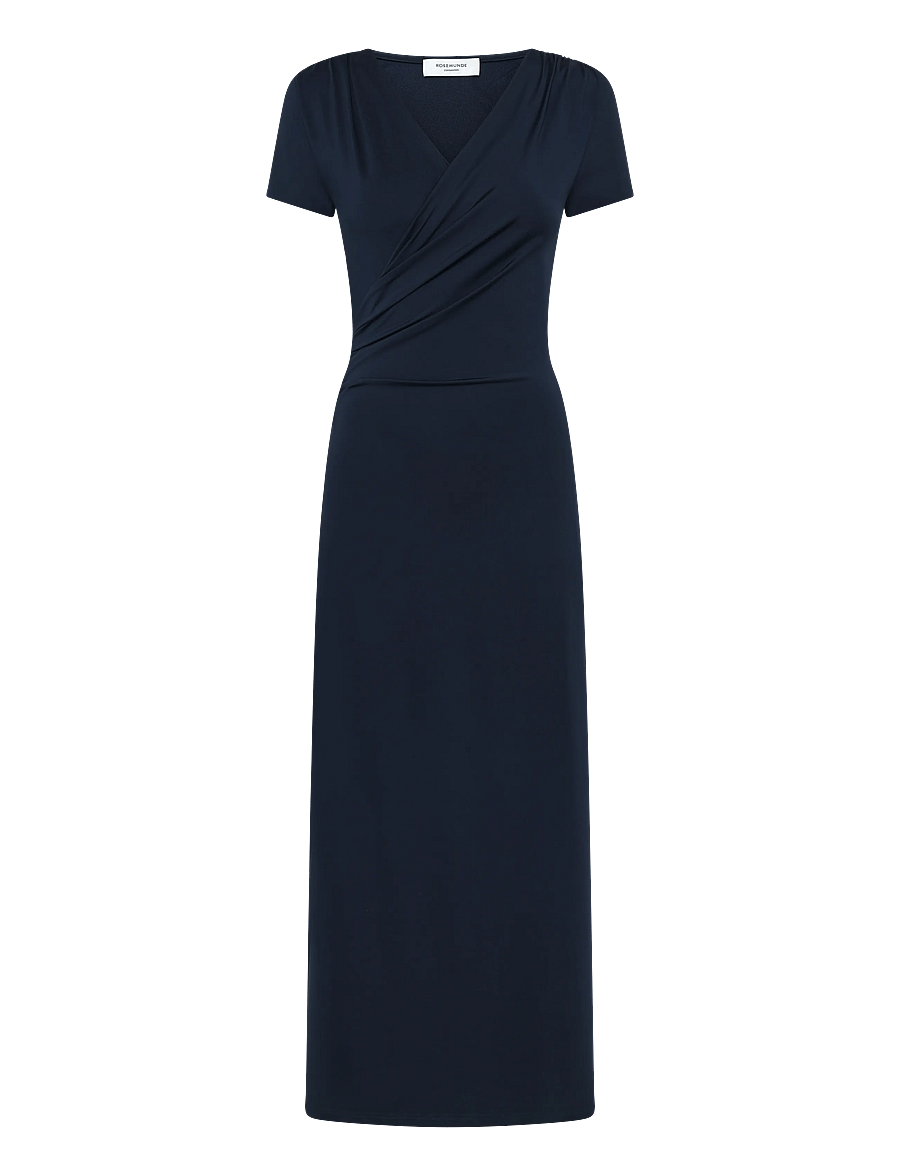 Rosemunde - RWBillie Capsleeve Wrap Long Dress - maksikleidid - dark blue - 0