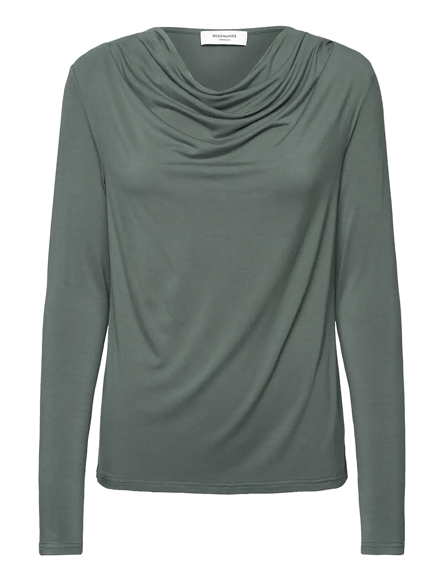 Rosemunde - RWBiarritz Waterfall LS T-shirt - langärmlige tops - balsam green - 0
