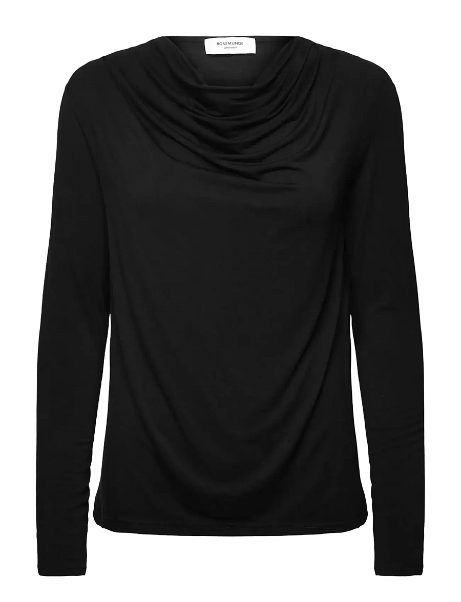 Rosemunde - RWBiarritz Waterfall LS T-shirt - black - 0