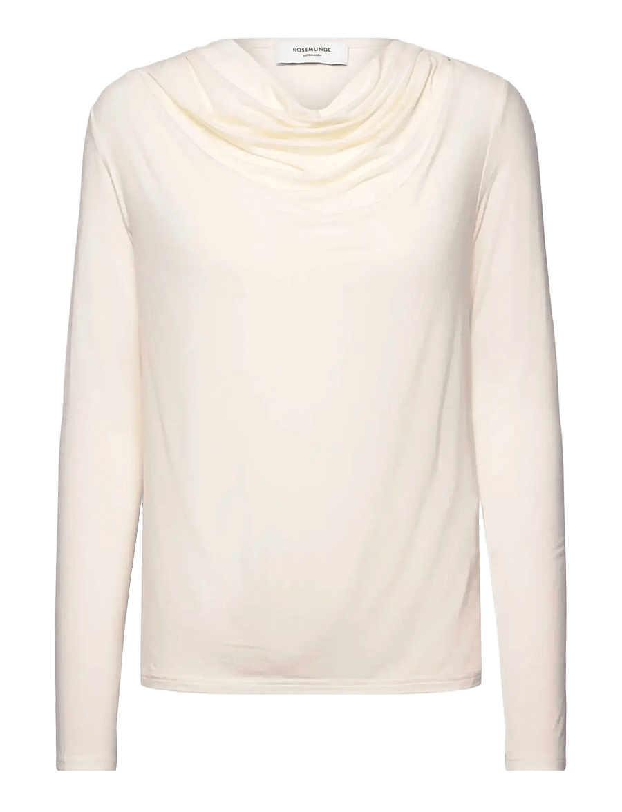 Rosemunde - RWBiarritz Waterfall LS T-shirt - langærmede toppe - ivory - 0