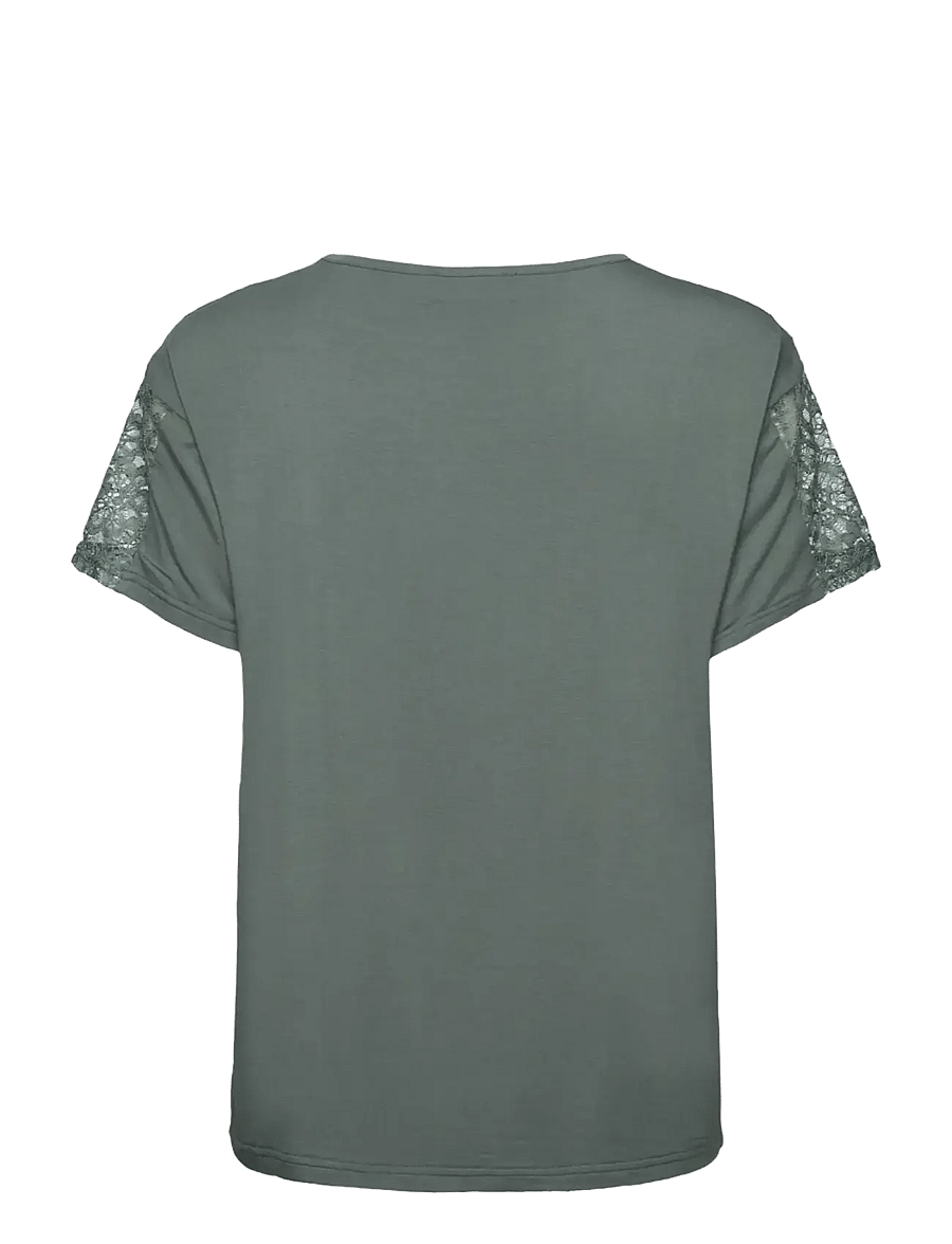 Rosemunde - RWBiarritz SS Lace T-shirt - t-shirts - balsam green - 1