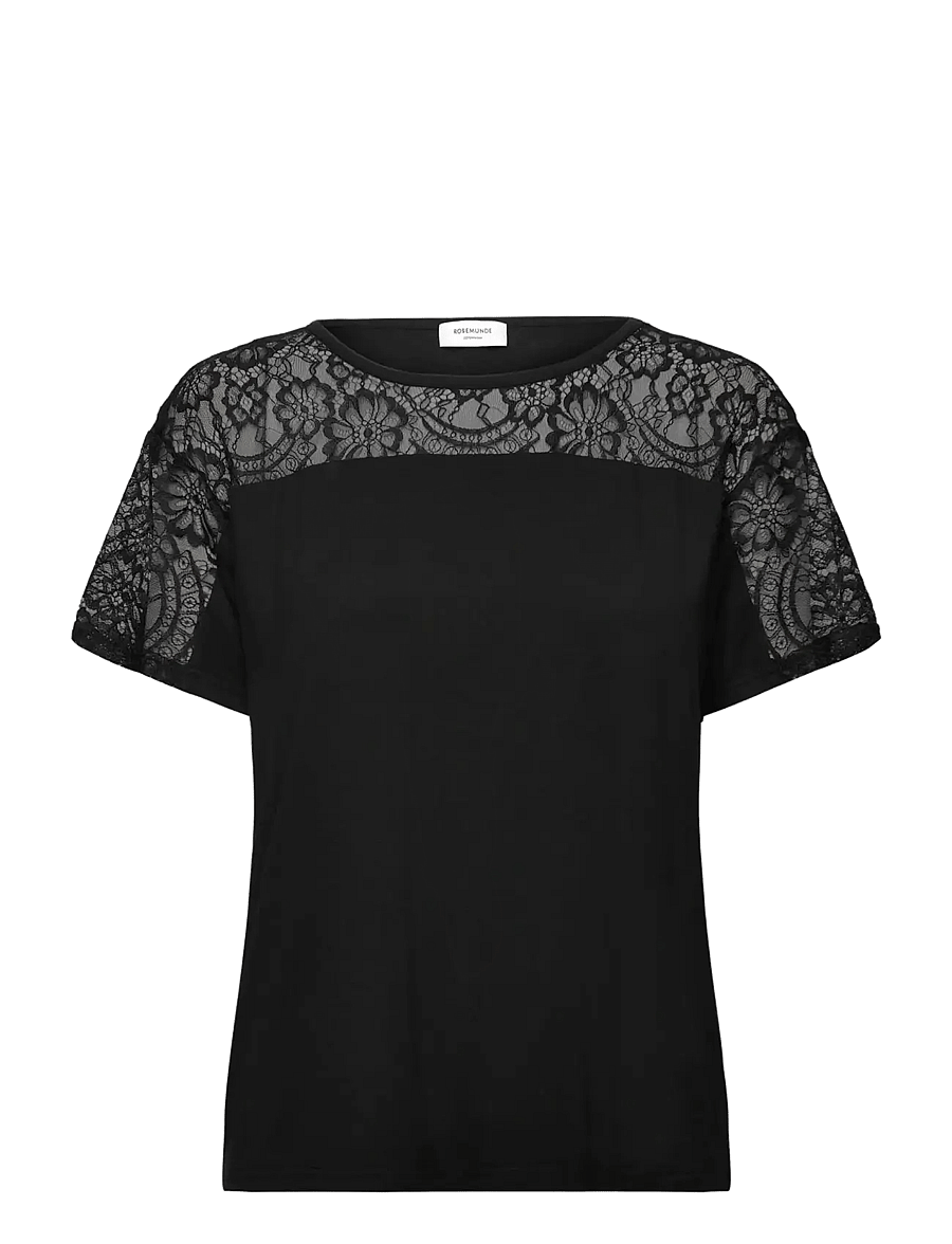 Rosemunde - RWBiarritz SS Lace T-shirt - black - 0