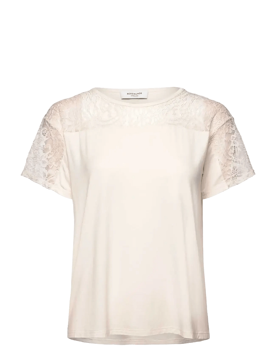 Rosemunde - RWBiarritz SS Lace T-shirt - t-shirts - ivory - 0