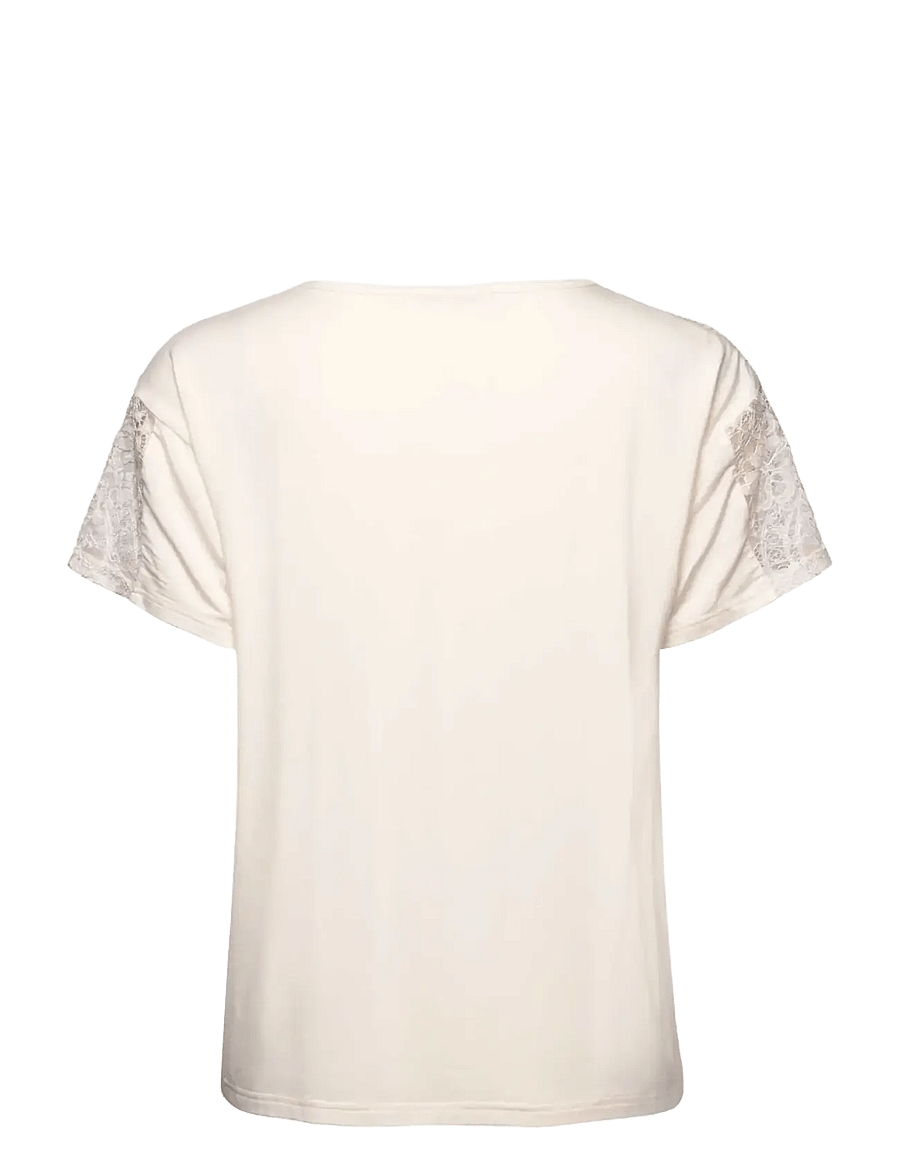 Rosemunde - RWBiarritz SS Lace T-shirt - t-shirts - ivory - 1
