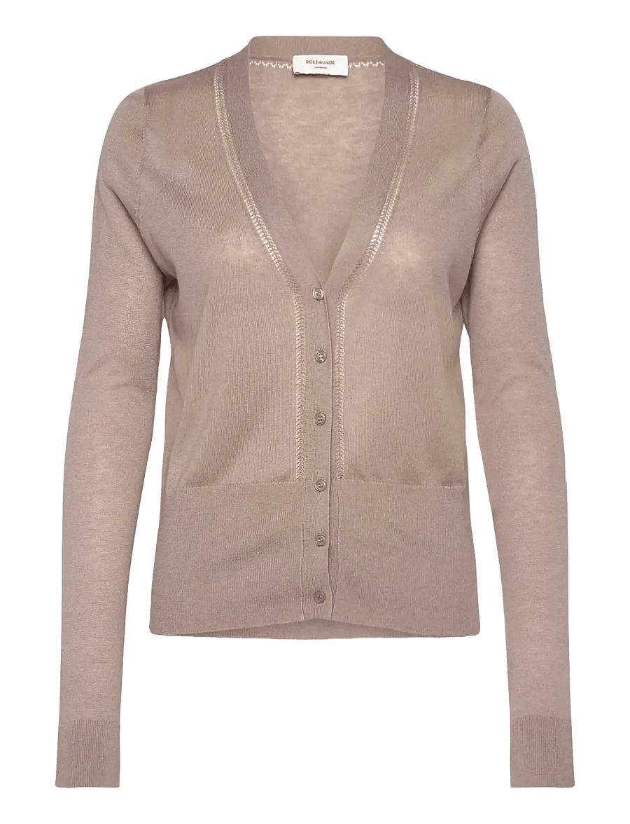 Rosemunde - RWSamira Silk LS Cardigan - strickjacken - mocha meringue - 1