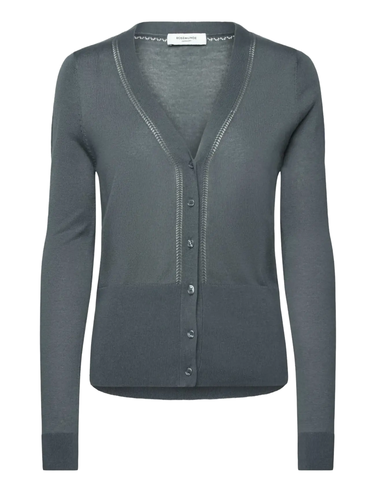 Rosemunde Rwsamira Silk Ls Cardigan, XL, Grey, Strik > Cardigans, Dame