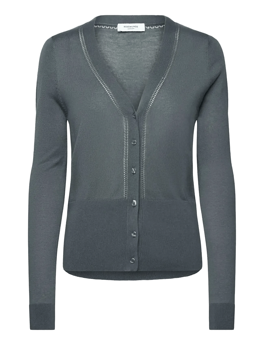 Rosemunde - RWSamira Silk LS Cardigan - strickjacken - stormy weather - 0