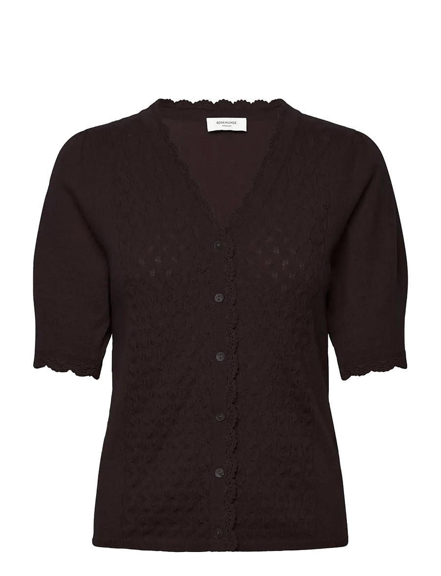 Rosemunde - RWLaica Cashmere Crochet SS V-neck - kaschmir - ganache - 0