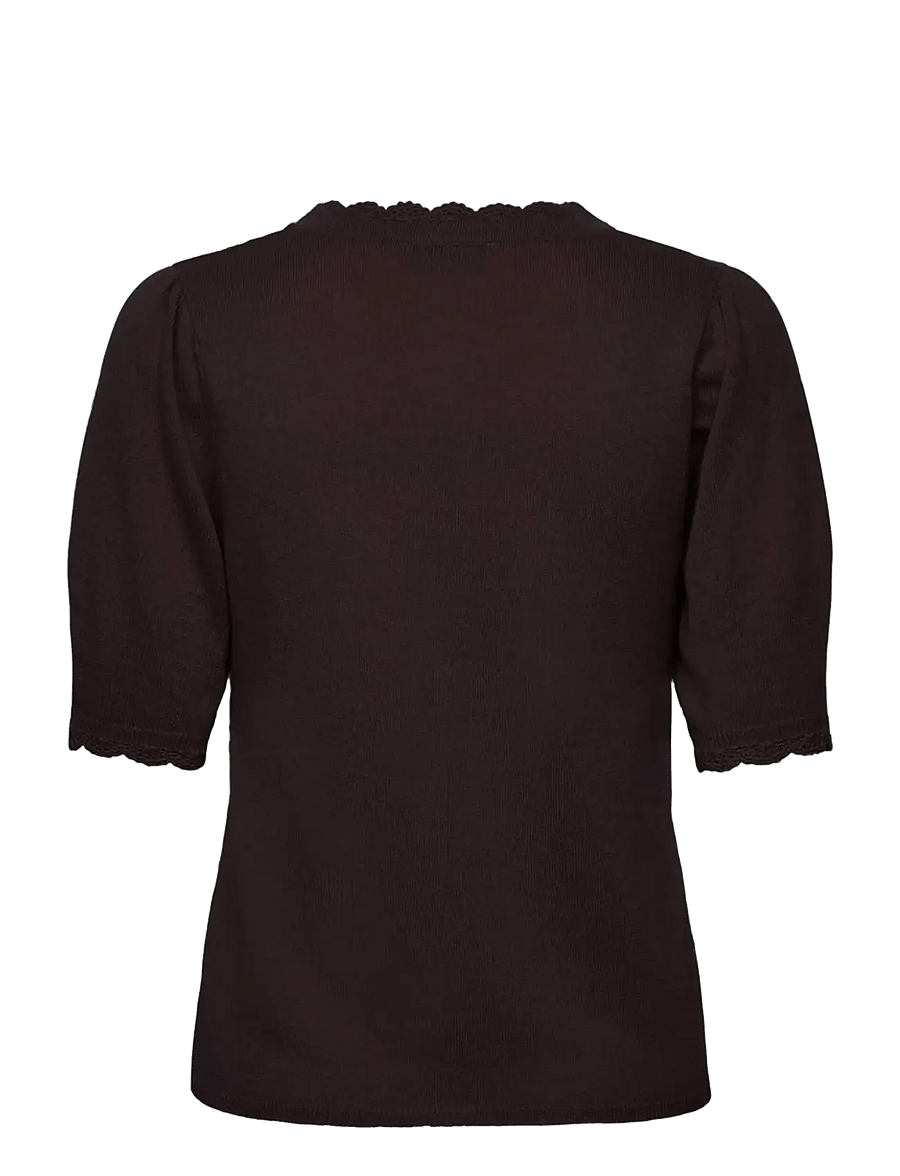 Rosemunde - RWLaica Cashmere Crochet SS V-neck - kaschmir - ganache - 1