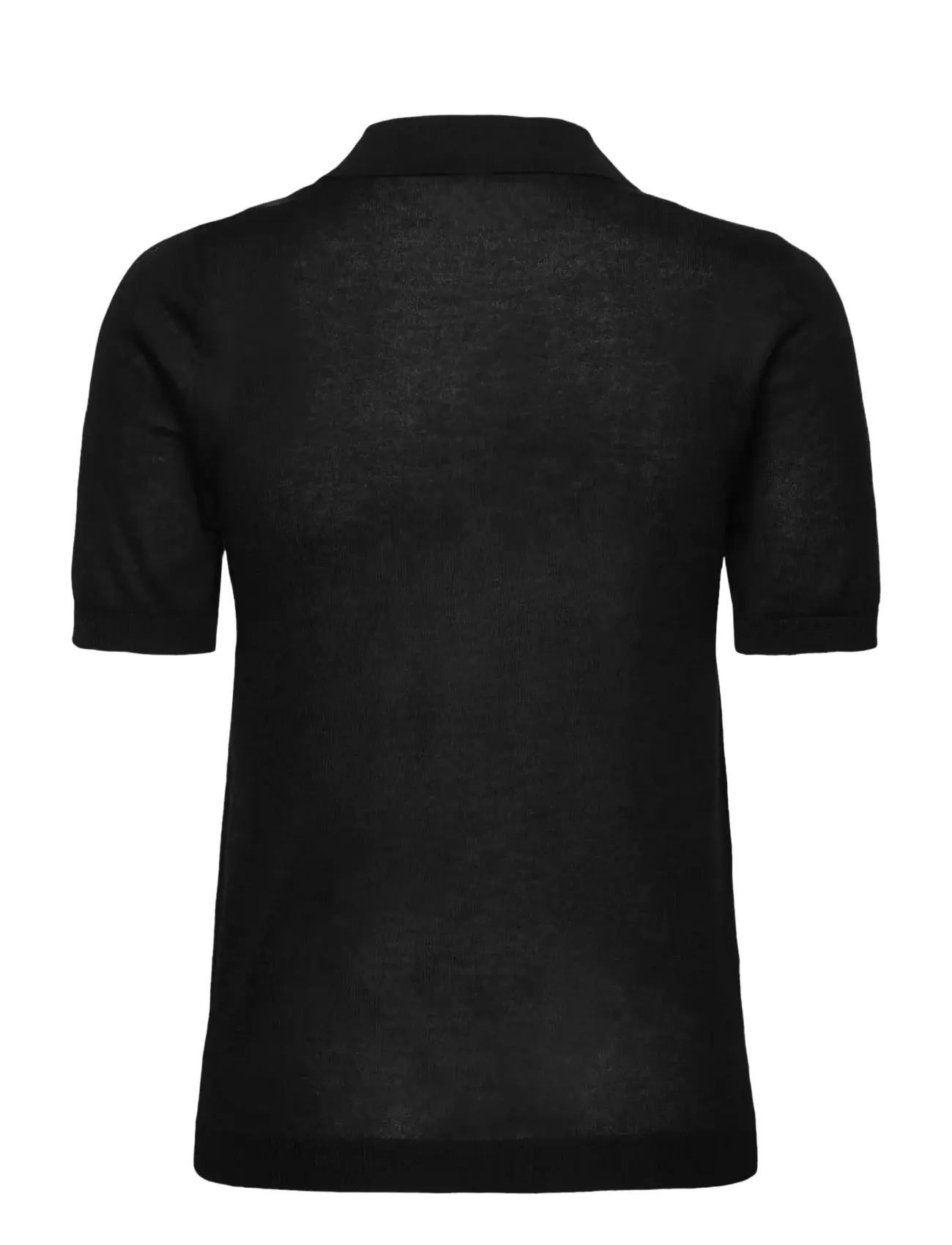 Rosemunde - RWSamira Silk SS Polo Pullover - jumpers - black - 1
