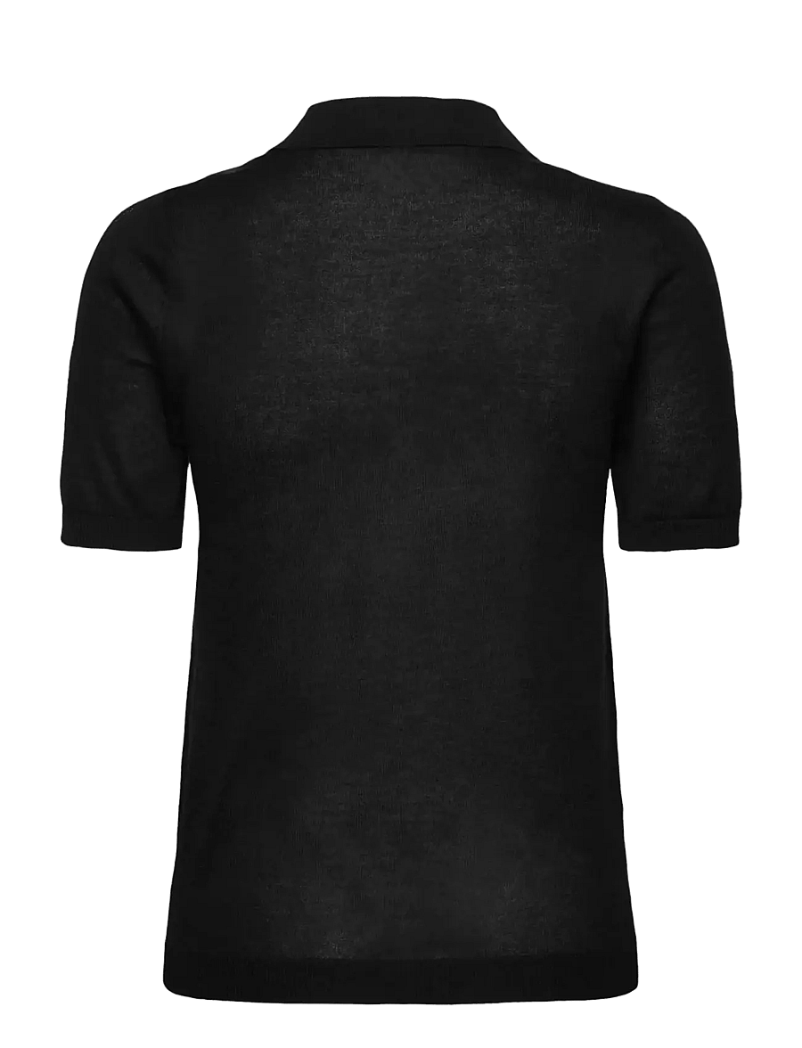 Rosemunde - RWSamira Silk SS Polo Pullover - pullover - black - 1