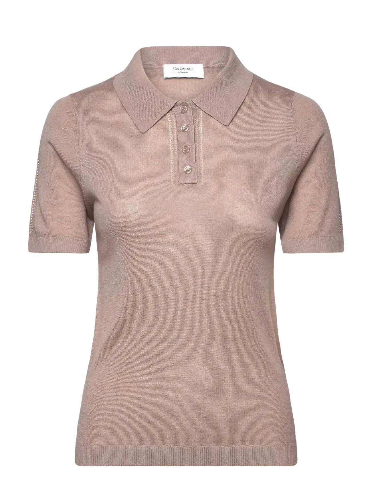 Rosemunde RWSamira Silk SS Polo Pullover - Sünnipäev - MOCHA MERINGUE / beige