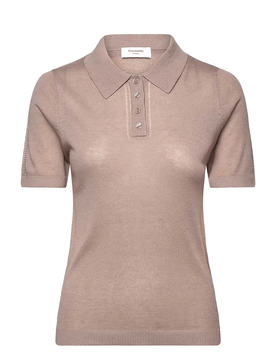 Rosemunde - RWSamira Silk SS Polo Pullover - pullover - mocha meringue - 0