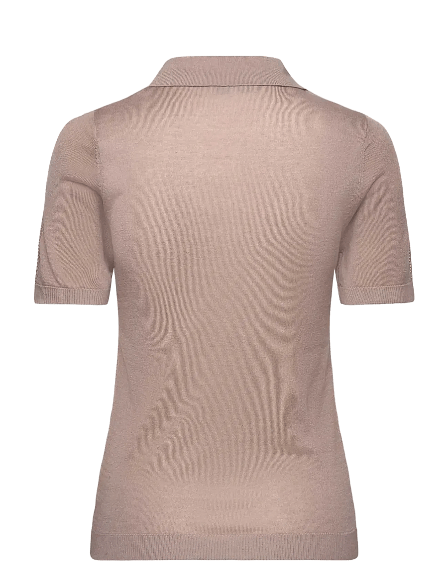 Rosemunde - RWSamira Silk SS Polo Pullover - pullover - mocha meringue - 1
