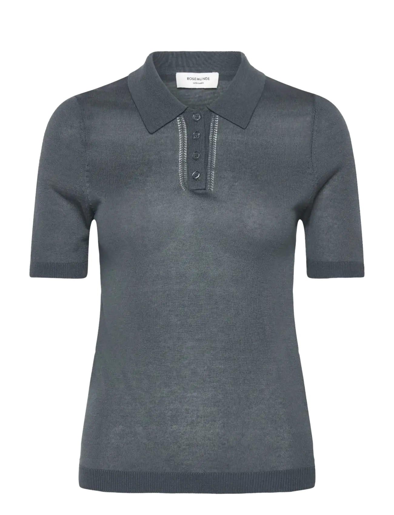 Rosemunde RWSamira Silk SS Polo Pullover - Pulls - STORMY WEATHER / grey
