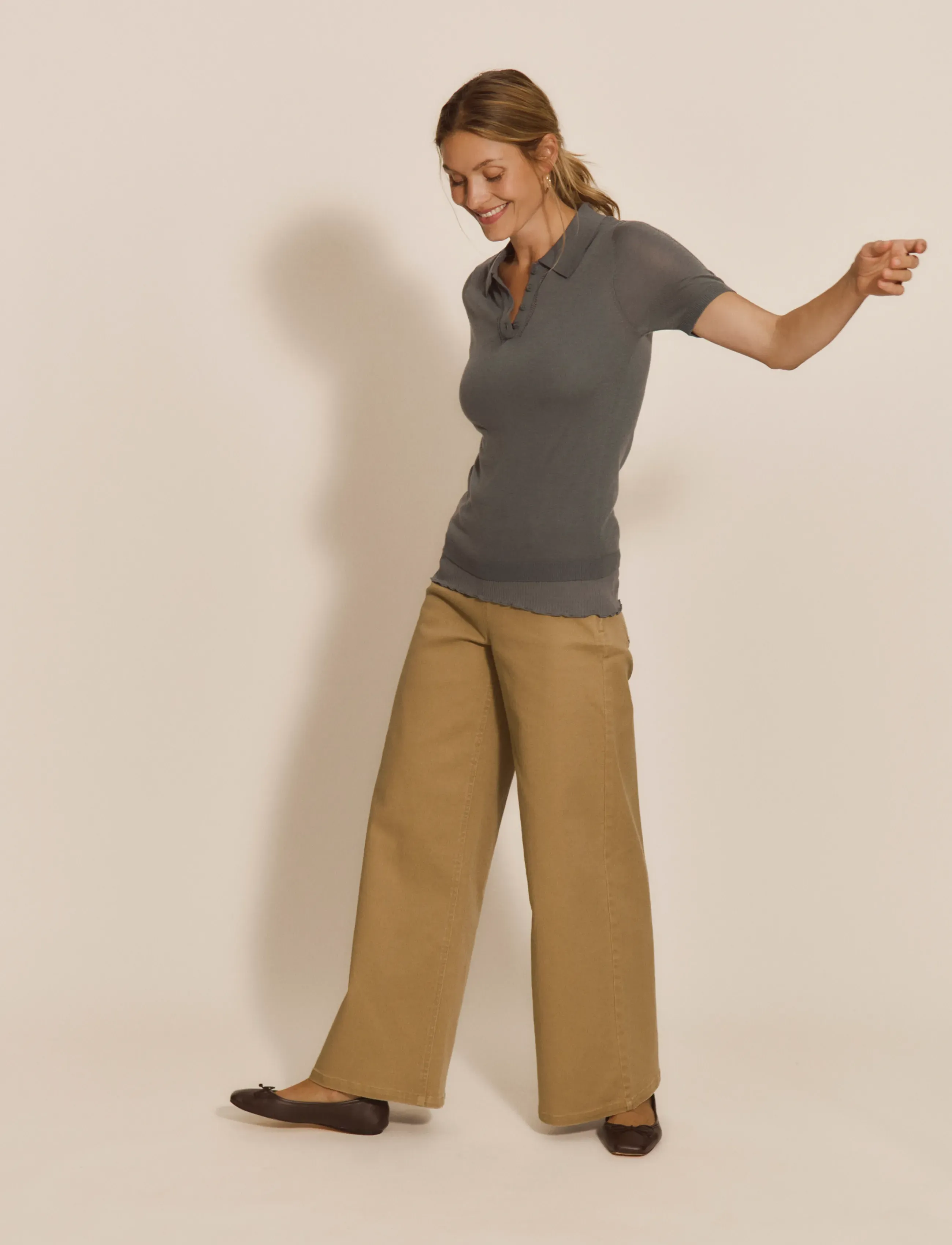 Rosemunde - RWSamira Silk SS Polo Pullover - stormy weather - 3