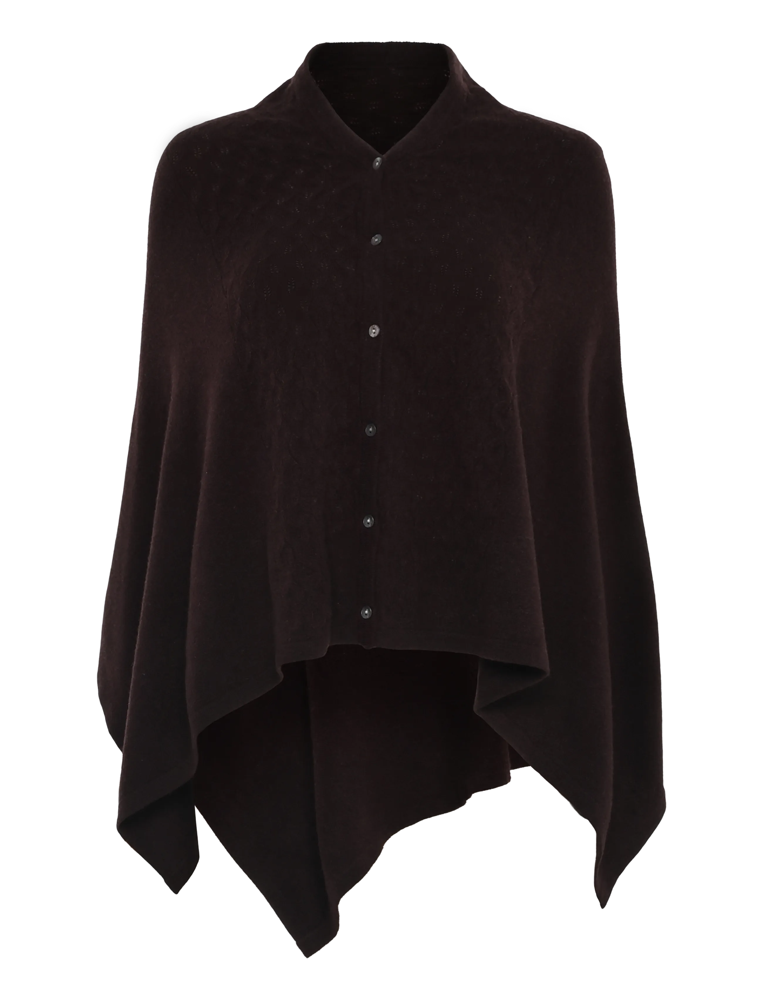 Rosemunde Rwlaica Cashmere Pointelle Poncho, One Size, Knitwear, Braun - Ponchos, Frauen
